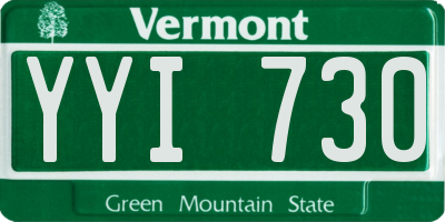 VT license plate YYI730