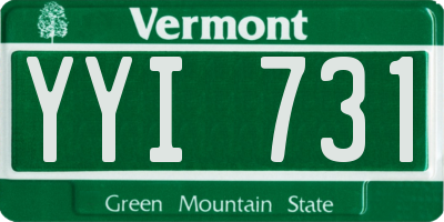 VT license plate YYI731