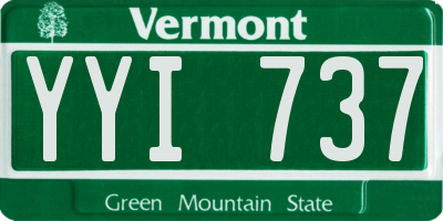 VT license plate YYI737
