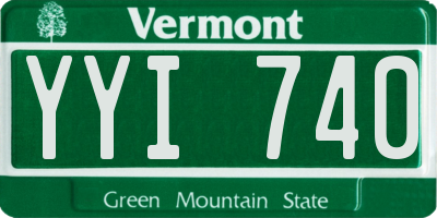VT license plate YYI740