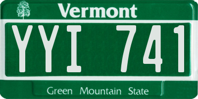 VT license plate YYI741