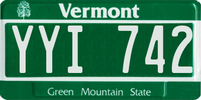 VT license plate YYI742