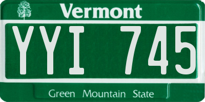VT license plate YYI745