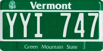 VT license plate YYI747
