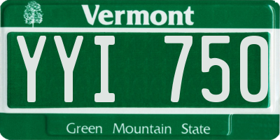 VT license plate YYI750