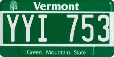 VT license plate YYI753
