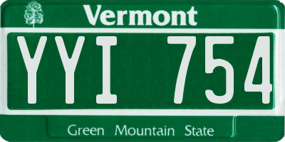 VT license plate YYI754