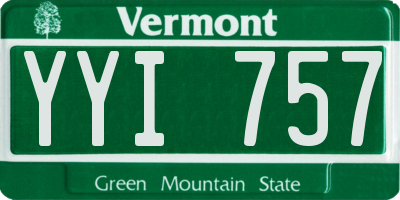 VT license plate YYI757