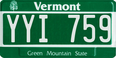 VT license plate YYI759
