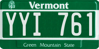 VT license plate YYI761