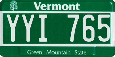VT license plate YYI765
