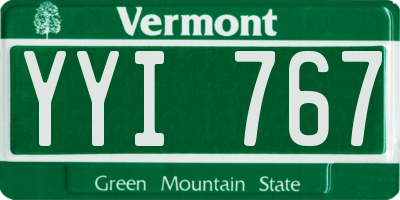 VT license plate YYI767