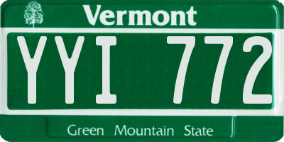 VT license plate YYI772
