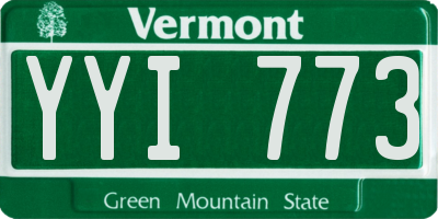 VT license plate YYI773