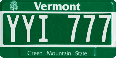 VT license plate YYI777