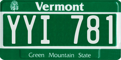 VT license plate YYI781