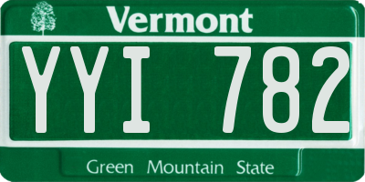 VT license plate YYI782