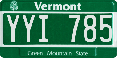 VT license plate YYI785