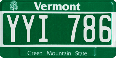 VT license plate YYI786