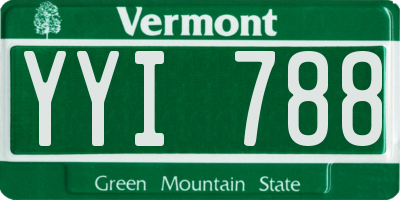 VT license plate YYI788