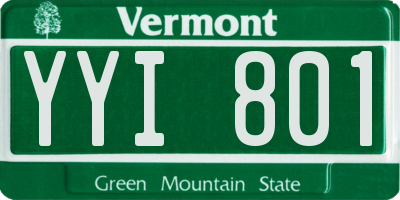 VT license plate YYI801