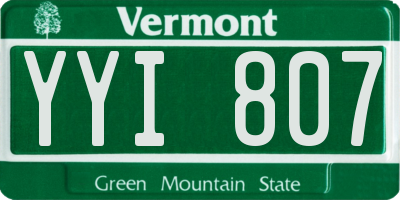 VT license plate YYI807