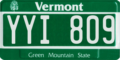 VT license plate YYI809