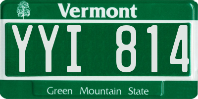 VT license plate YYI814