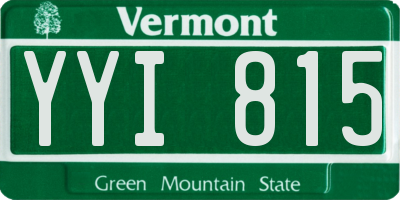 VT license plate YYI815