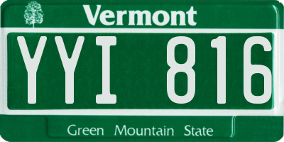 VT license plate YYI816