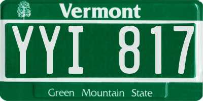 VT license plate YYI817