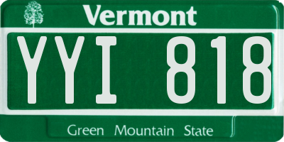 VT license plate YYI818