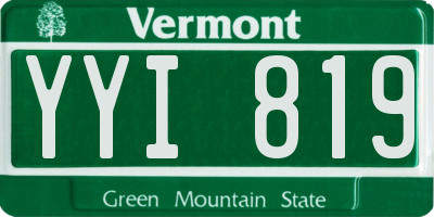 VT license plate YYI819