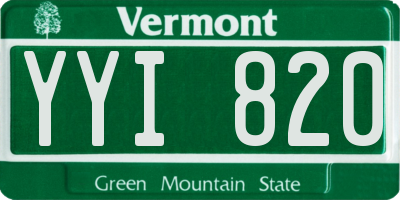 VT license plate YYI820