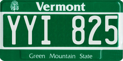 VT license plate YYI825