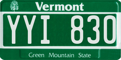 VT license plate YYI830