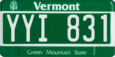 VT license plate YYI831