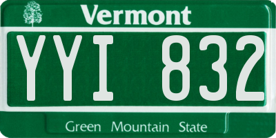 VT license plate YYI832