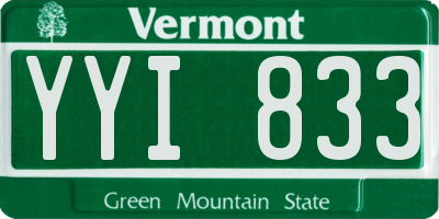 VT license plate YYI833