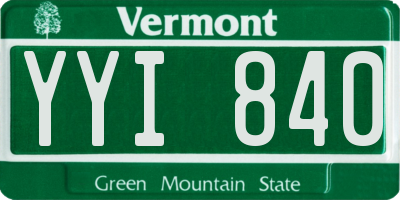 VT license plate YYI840