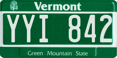VT license plate YYI842