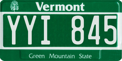 VT license plate YYI845