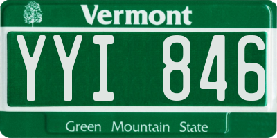 VT license plate YYI846