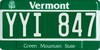 VT license plate YYI847
