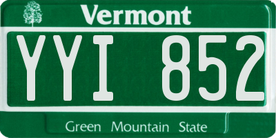 VT license plate YYI852