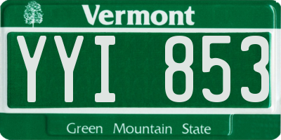 VT license plate YYI853