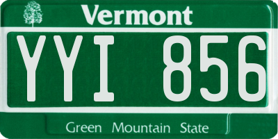VT license plate YYI856