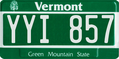 VT license plate YYI857