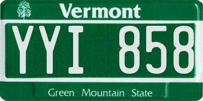 VT license plate YYI858