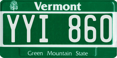 VT license plate YYI860